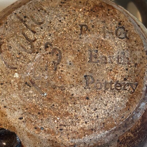 Vintage Ugly Face Stoneware Mug Rustic Earth Pottery Mustache Funny Artsy - Picture 2 of 8